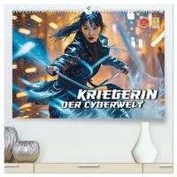 Kriegerin der Cyberwelt (hochwertiger Premium Wandkalender 2027 DIN A2 quer), Kunstdruck in Hochglanz
