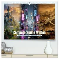 Computerspiele-Welten (hochwertiger Premium Wandkalender 2027 DIN A2 quer), Kunstdruck in Hochglanz