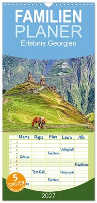 Familienplaner 2027 - Erlebnis Georgien mit 5 Spalten (Wandkalender, 21 x 45 cm) CALVENDO