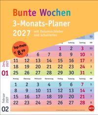Bunte Wochen 3-Monatsplaner 2027