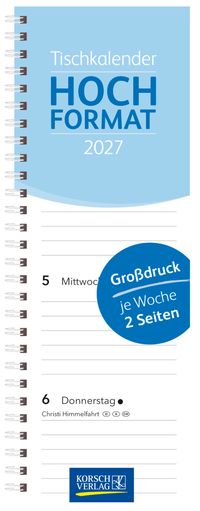 Tischkalender Hochformat Großdruck 2027