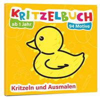 Mein erstes Kritzelbuch ab 1 Jahr: über 94 große Motive - für Jungs und Mädchen - Ausmalbuch - Ausmalen und kritzeln mit Spielzeug, Tiere, Fahrzeuge, Obst, Gegenstände und vieles mehr