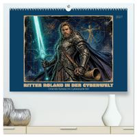 Ritter Roland in der Cyberwelt: Orlando furioso im Cyberpunk-Stil (hochwertiger Premium Wandkalender 2027 DIN A2 quer), Kunstdruck in Hochglanz