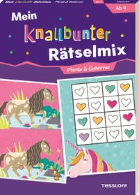 Mein knallbunter Rätselmix. Pferde & Einhörner