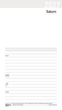 Taschenkalender Saturn Leporello Einlage 2027