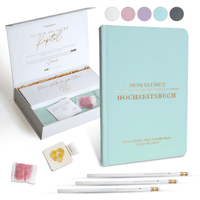 Mein kleines Hochzeitsbuch – Wedding Planner – Hochzeitsplaner Buch – Verlobungsgeschenk – Hochzeitsplaner Deutsch als Geschenk zur Verlobung – Hochzeitsbuch für Deine Traumhochzeit (Mint)